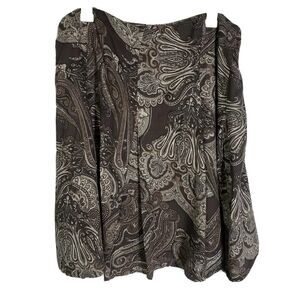 Faconnable Womens Skirt Size 12 A-Line Paisley Lined Knee Length Wool Blend